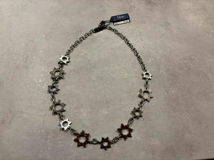 Bliss Ketting van Roestvrij Staal met Diamant – Model K13448, Sieraden, Tassen en Uiterlijk, Kettingen, Nieuw, Overige materialen