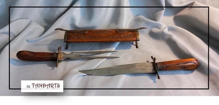 Indiase Trancheer-set, driedelig – ca. 1960, Antiek en Kunst, Antiek | Bestek, Ophalen of Verzenden