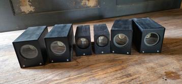 Set van 6 metalen lampen