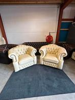 Crème leren chesterfield fauteuils set fauteuil stoel ZGAN, 2871SK, Klassieke, Mariansoliak8@gmail.com, Ophalen of Verzenden