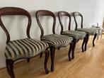Vier elegante antieke eetkamerstoelen, restauratieproject, Antiek en Kunst, Antiek | Meubels | Stoelen en Banken, Ophalen