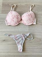 Lingerie setje roze kant bloemetjes, Kleding | Dames, Ondergoed en Lingerie, Roze, BH, Verzenden