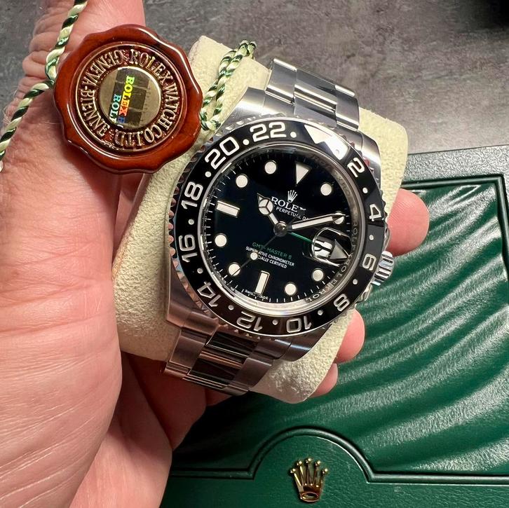 Rolex Gmt master◼️ll black Nederlands 116710LN fullset ✅, Sieraden, Tassen en Uiterlijk, Horloges | Heren, Zo goed als nieuw, Polshorloge