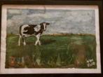 Koe Aquarel in Zwart Frame, Ophalen of Verzenden