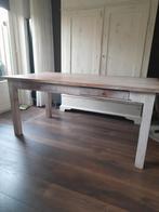 Teakhouten tafel. White wash. Moet weg!, Huis en Inrichting, Tafels | Eettafels, Ophalen, Gebruikt, Teakhout, 200 cm of meer