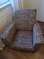 fauteuils in luipaard print, Huis en Inrichting, Fauteuils, Ophalen, 75 tot 100 cm, Zo goed als nieuw, Stof