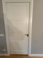 Meranti binnendeur met panelen, slot en beslag, Doe-het-zelf en Verbouw, Ophalen of Verzenden, Gebruikt