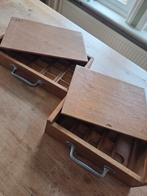 Oude houten muntenlades, met sorteerbakjes, Minder dan 50 cm, Gebruikt, Minder dan 50 cm, Ophalen of Verzenden