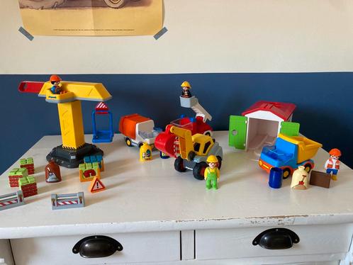 5 sets - Playmobil 123 - bouwplaats, brandweer, vuilniswagen, Kinderen en Baby's, Speelgoed | Playmobil, Zo goed als nieuw, Complete set