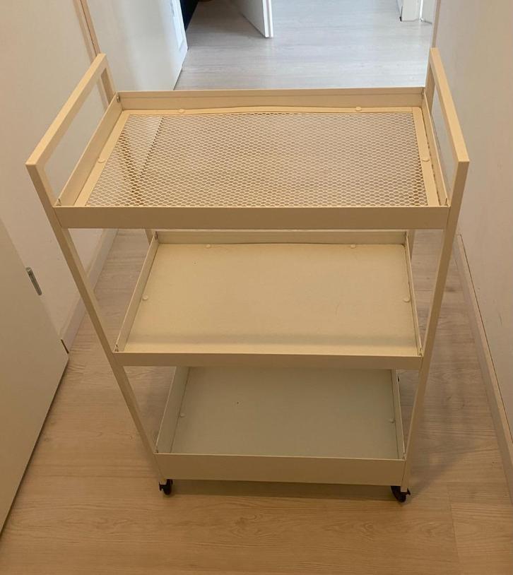 IKEA NISSAFORS Trolley, white, 50.5x30x83 cm - The Hague, Huis en Inrichting, Kasten | Stellingkasten, Zo goed als nieuw, Ophalen
