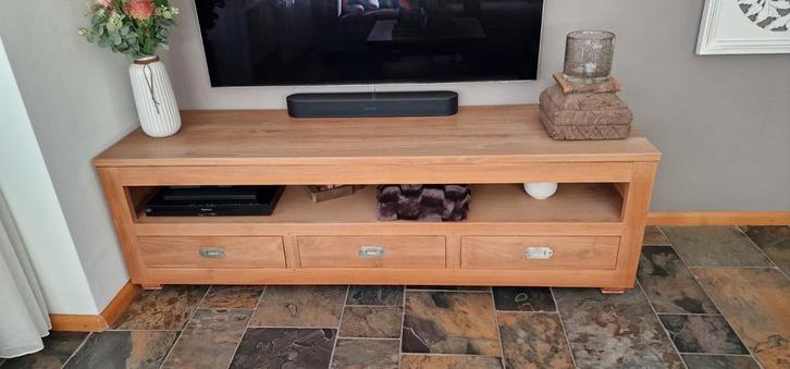Teakhouten tv kast, Huis en Inrichting, Kasten | Televisiemeubels, Zo goed als nieuw, Minder dan 100 cm, 150 tot 200 cm, 25 tot 50 cm