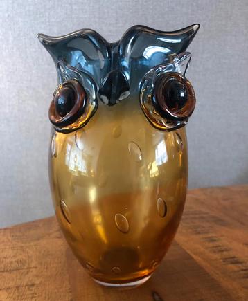 Glas / Kristal / Murano : Vintage uil glas beeld / vaas beschikbaar voor biedingen