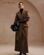 Lange jas Shein Anewsta - Maat 34 (nieuw met label), Kleding | Dames, Jassen | Winter, Bruin, Nieuw, Ophalen of Verzenden, Maat 36 (S)