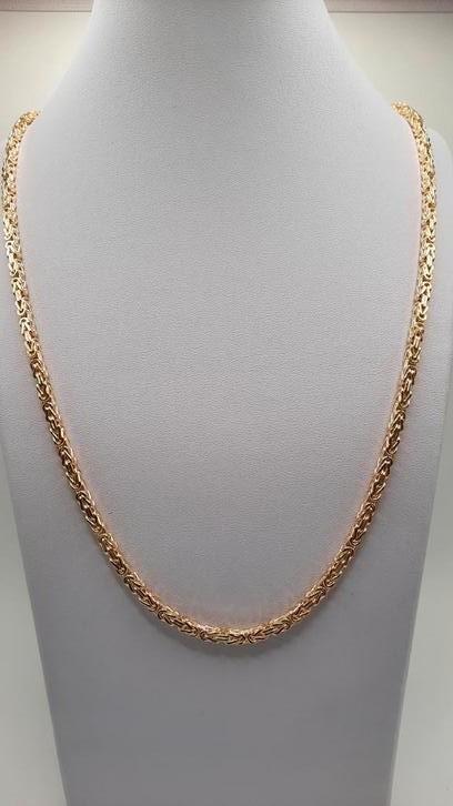 gouden Koningsketting 14kt, Sieraden, Tassen en Uiterlijk, Kettingen, Nieuw, Goud, Goud, Ophalen of Verzenden