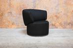 ZGAN Rolf benz 684 grijze stoffen design draaifauteuil, Design, 75 tot 100 cm, Zo goed als nieuw, Rolf Benz