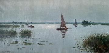 Jan Simon Knikker sr. (1889-1957)-Plasgezicht met zeilboten beschikbaar voor biedingen