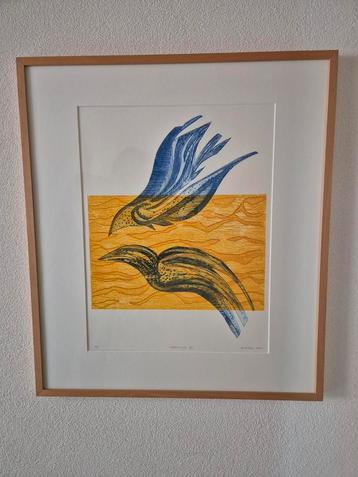 Schilderij van Godelieve, met houten lijst, 73x83cm beschikbaar voor biedingen