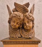 Antiek kerkornament – gesneden cherubijnen / engelen – hout, Antiek en Kunst, Ophalen