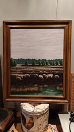 Schilderij H.G. Abbink - Schapen op de Heide, Antiek en Kunst, Kunst | Schilderijen | Klassiek, Ophalen of Verzenden