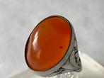 Zilveren ring Baltische Barnsteen, Sieraden, Tassen en Uiterlijk, Ringen, Bruin, Verzenden, Met edelsteen, Dame