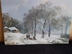 Reproductie op canvas B.C.Koekkoek winterlandschap, Ophalen of Verzenden