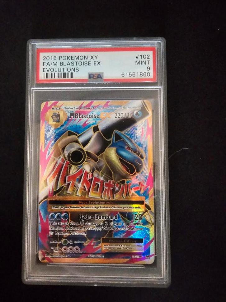 M Blastoise EX #102 PSA 9, Hobby en Vrije tijd, Verzamelkaartspellen | Pokémon, Zo goed als nieuw, Losse kaart, Foil, Ophalen of Verzenden