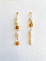 Toermalijn parel oorbellen/ stekers, Sieraden, Tassen en Uiterlijk, Oorbellen, Ophalen of Verzenden, Nieuw, Goud, Overige materialen