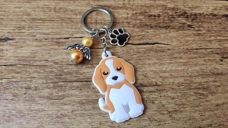 Kettinghanger Cavalier king charles spaniël PVC groot, Sieraden, Tassen en Uiterlijk, Kettinghangers, Nieuw, Dier, Verzenden