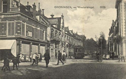 Groningen, - Westersingel. - tram - ongelopen, Verzamelen, Ansichtkaarten | Nederland, Ongelopen, Groningen, 1920 tot 1940, Verzenden