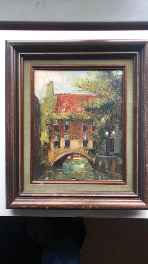 Schilderij object in Delft, Antiek en Kunst, Kunst | Schilderijen | Klassiek, Ophalen of Verzenden