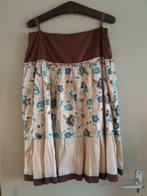 bruin / beige rok met bloemmotief, maat 44, Lady M, Lady M, Bruin, Maat 42/44 (L), Ophalen of Verzenden