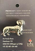 Teckel pins de Tinnen Roos, Overige materialen, Minder dan 4 cm, Nieuw, Ophalen of Verzenden