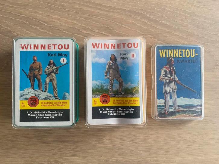 3x Vintage winnetou- kwartet spelen, Verzamelen, Speelkaarten, Jokers en Kwartetten, Gebruikt, Kwartet(ten), Ophalen of Verzenden