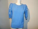 Fabienne Chapot gebreide trui hemels blauw bloemen mouw, Kleding | Dames, Truien en Vesten, Maat 38/40 (M), Zo goed als nieuw