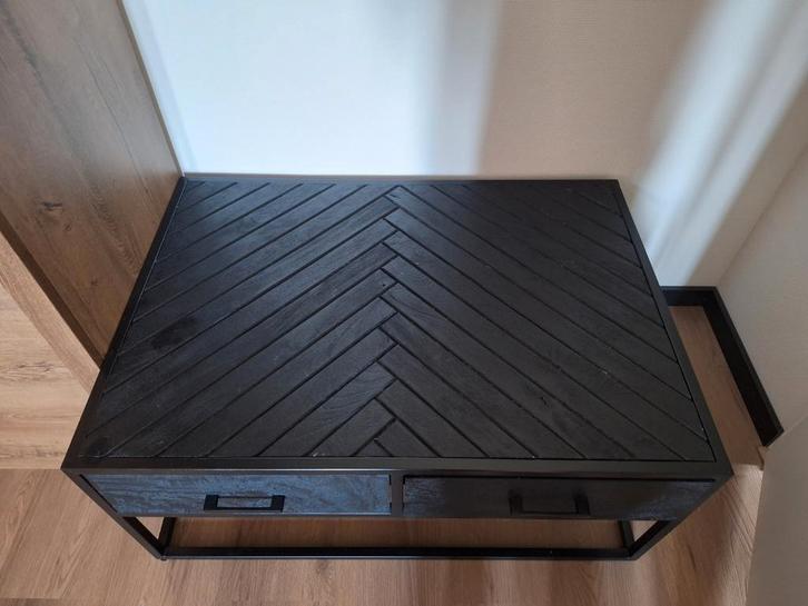 HUUS Floor salontafel - mangohout & metaal, Huis en Inrichting, Tafels | Salontafels, Zo goed als nieuw, Minder dan 50 cm, 50 tot 100 cm