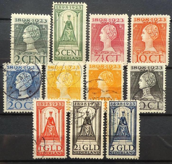 1923 Regeringsjubileum 121 tm 131 gebruikt (B34-16), Postzegels en Munten, Postzegels | Nederland, Gestempeld, T/m 1940, Verzenden