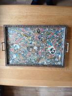 Dienblad met sigarenbandjes, Ophalen of Verzenden, Gebruikt, Rechthoekig, Hout