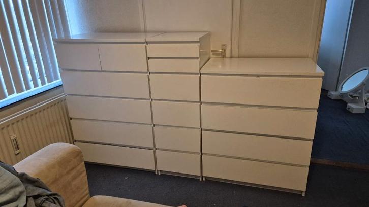 IKEA MALM ladekasten – set van 3 – wit, Huis en Inrichting, Kasten | Ladekasten, Minder dan 100 cm, 50 tot 100 cm, 25 tot 50 cm