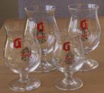 4 verschillende Duvel glazen zwart: glas, vlammen 2 gekruist, Ophalen of Verzenden, Nieuw, Glas of Glazen, Overige merken