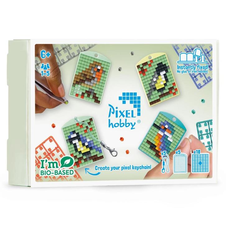 Pixelhobby medaillon thema box vogels sleutelhangers 23902, Hobby en Vrije tijd, Knutselen, Nieuw, Materiaal, Ophalen of Verzenden
