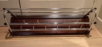 Vintage kapstok palissander, chroom en zwarte doppen beschikbaar voor biedingen