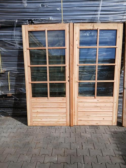 Douglas dubbele tuindeuren 1.90 m breed en 2.07 m hoog., Tuin en Terras, Tuinpoorten, Nieuw, Draaipoort, Hout, 150 tot 200 cm