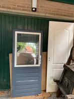 Houten Buitendeur met Glas, Gebruikt, 80 tot 100 cm, Ophalen of Verzenden, Buitendeur
