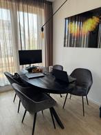 Goossens Eetkamerstoelen - Grijs Velvet, Huis en Inrichting, Ophalen, Zo goed als nieuw, Vier, Modern