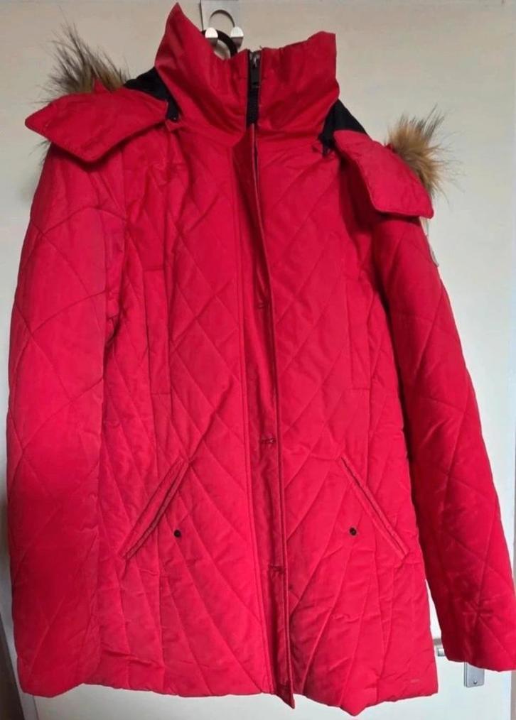 Gaastra winterjas met nep bontkraag, Kleding | Dames, Jassen | Winter, Zo goed als nieuw, Maat 46/48 (XL) of groter, Rood, Ophalen