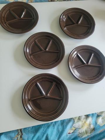 Retro vintage fondue borden bruin beschikbaar voor biedingen