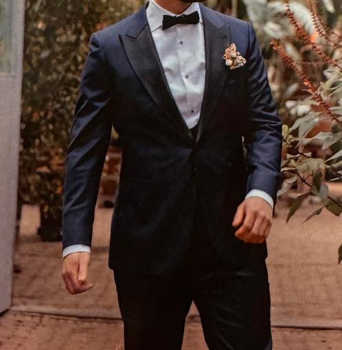 Suitsupply Kostuum Pak Tuxedo Bruiloft, Kleding | Heren, Kostuums en Colberts, Zo goed als nieuw, Maat 52/54 (L), Blauw, Ophalen of Verzenden
