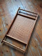 Vintage Houten Dienblad / Bijzettafel riet Rotan, Huis en Inrichting, Woonaccessoires | Dienbladen, Ophalen of Verzenden, Zo goed als nieuw