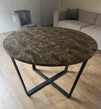 Westwing Ronde Eettafel ‘Marmer’ Bruin, Huis en Inrichting, Ophalen, Rond, Zo goed als nieuw, 100 tot 150 cm