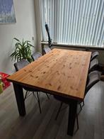 Houten eetkamertafel tafel eetkamer industriëel 180x100x73, Ophalen, 50 tot 100 cm, Zo goed als nieuw, 150 tot 200 cm